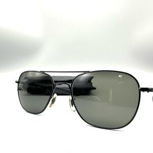 American Optical Original Pilot Sunglasses Black 57-20 140mm Aviator AO Eyewear